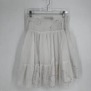 vintage 90s y2k wet seal skirt small S white mini sequin rave party festival